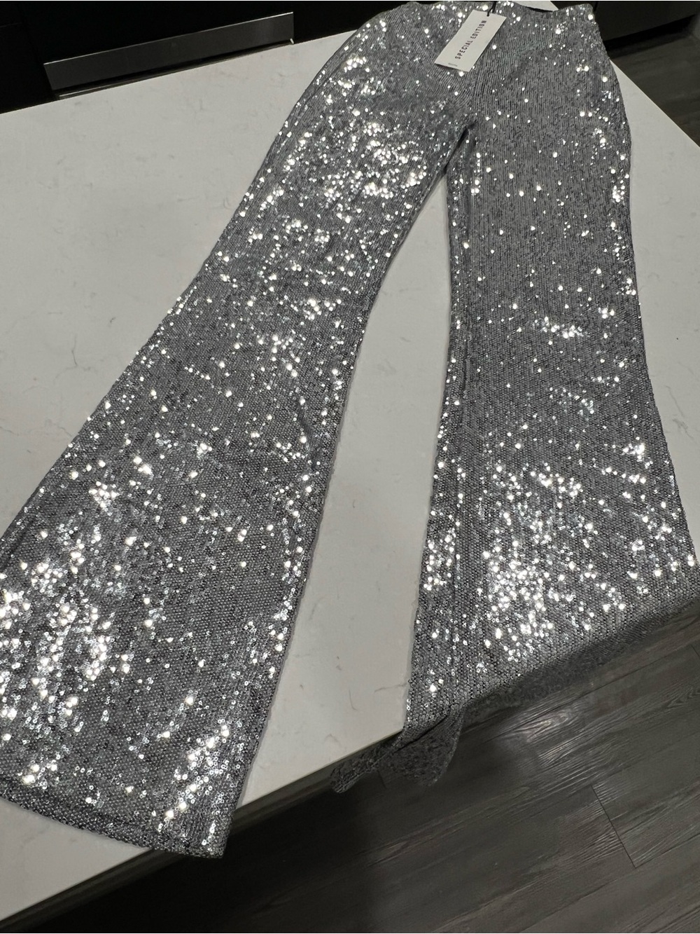 Bershka Silver Sequin Top